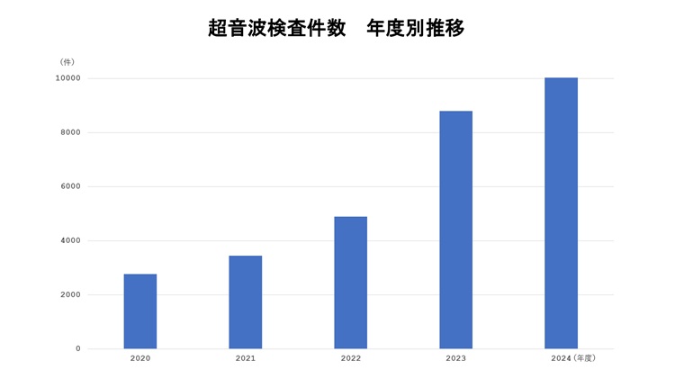 グラフ：超音波検査件数年度別推移